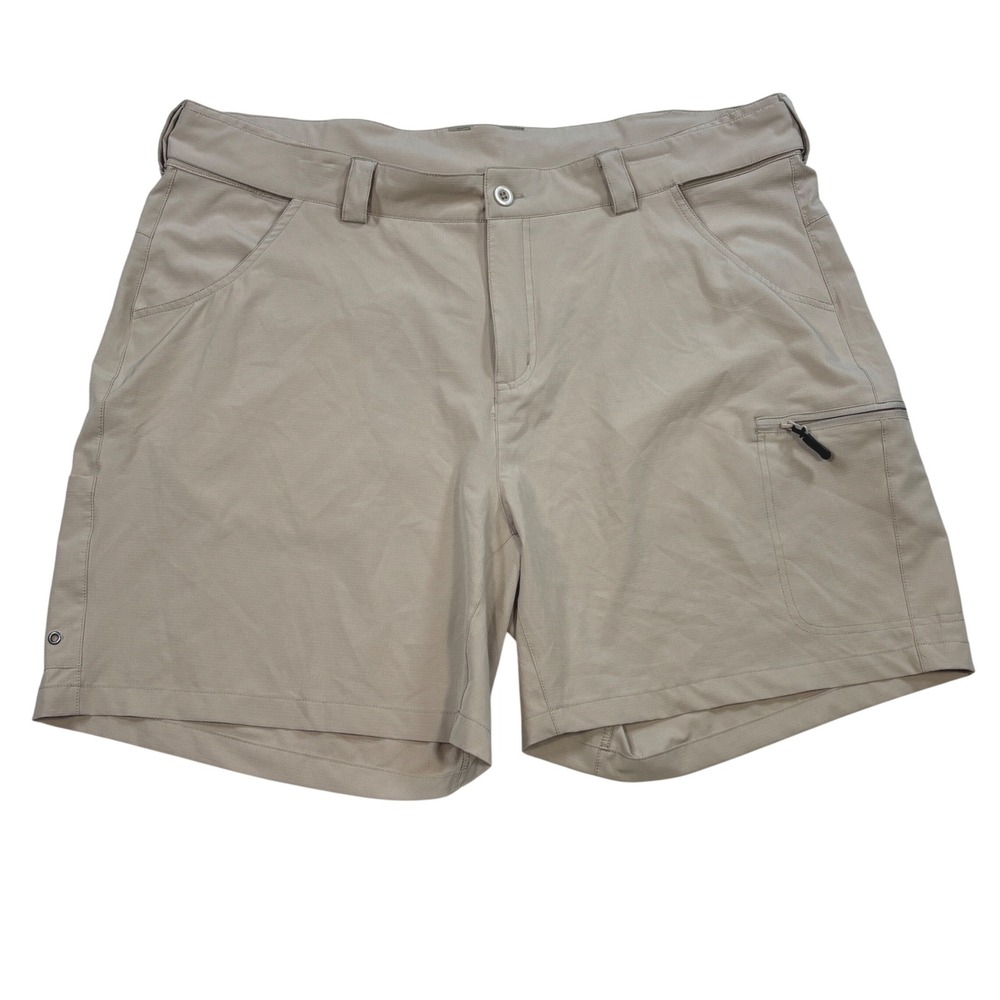 Fitst4 Mens XXL Tan Khaki Cargo Hiking Shorts Ripstop Quick Dry Outdoor Trail